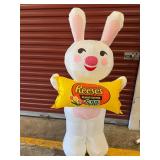 Giant Easter Bunny Inflatable - White with Pink Ears, Reese