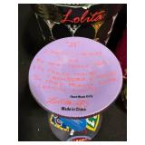 Lolita Cocktail Glasses - Lot of 3 Colorful Bead-Decorated Stemware on Tin Display