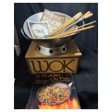 WOKCRAFT Wok Set - Dome Lid, Wooden Handles & Cookbook