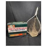 Rebel Tackle Box with Lures & Net - Green, 12-Compartment Case