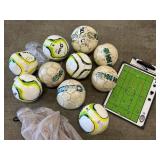Soccer Balls with Coaching Board - Assorted Sizes & Neon Accents