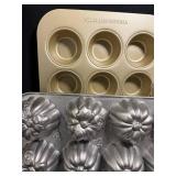 Williams-Sonoma Muffin Pan, Nordic Ware Pumpkin Patch Mufffin Pan, Cookie Sheet Sheet, & Nordic Ware Pizelle/Krumkake Iron