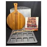 Pizza Peel, 12-Cavity Brownie Pan, Blissful Brownies Book, Cookie Sheet & Spatula