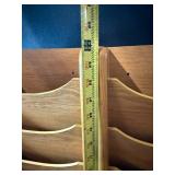 Vintage Oak Magazine Racks lot of 2  10-Slot Floor Organizer