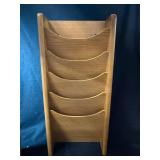 Vintage Oak Magazine Racks lot of 2  10-Slot Floor Organizer