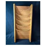 Vintage Oak Magazine Racks lot of 2  10-Slot Floor Organizer