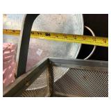 Pink Wicker Basket, Metal Mesh Dragonfly Basket & Galvanized Round Tray