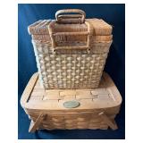 Land Rover Picnic Basket Wooden Trunk Box - Picnic Basket Woven Hamper & Lid