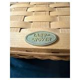Land Rover Picnic Basket Wooden Trunk Box - Picnic Basket Woven Hamper & Lid