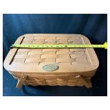 Land Rover Picnic Basket Wooden Trunk Box - Picnic Basket Woven Hamper & Lid