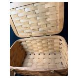 Land Rover Picnic Basket Wooden Trunk Box - Picnic Basket Woven Hamper & Lid