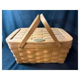 Land Rover Picnic Basket Wooden Trunk Box - Picnic Basket Woven Hamper & Lid