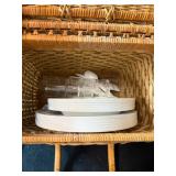 Land Rover Picnic Basket Wooden Trunk Box - Picnic Basket Woven Hamper & Lid