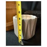 Wooden Bucket with Rope Handles - Gray Ribbed Planter - Black Woven Storage Box - 3-Piece Decor Set