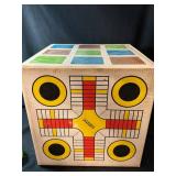 Vintage Cardboard Box Board Game with Spinner, Card-Suit Artwork & Checker Top