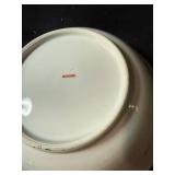 Sheffield Silver-plated Ice Bucket with Milk Glass Insert Germany-Made Porcelain Bowl with Floral Rim  (Lot of 2)