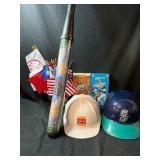 1991 World Series Memorabilia Collection - Burger King Hat, Mariners Helmet, Boxes & Flags