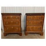 Henredon Folio Four 3-Drawer Chests - Glass Tops Pair