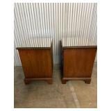 Henredon Folio Four 3-Drawer Chests - Glass Tops Pair