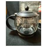 Vintage Glass Teapot, Classic Straw Dispenser & Fruit-Print Pitcher - 3-Piece Set