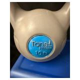 Tone Fitness 10 lb Kettlebell - York 3 lb Dumbbell - Green 2 lb Dumbbell - Synergee Core Siders