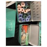 White Brand Teal Zigzag Sewing Machine Model 1563 with Decorative Cams & Zigzag Accessories (Lot of 4)