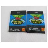 2 1991 Stadium Club Hockey Packs...