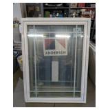 Pair of Andersen 400 Series Casement Windows - 32 13/32" x 44 1/16" - Low-E SmartSun Argon - White/ Wood Interior Grilles