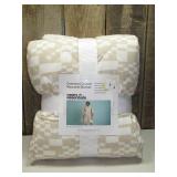 Quilted Wearable blanket White Tan Room Essentials