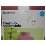 Twin/Twin Extra Long Satin Quilt Rose Pink - Room Essentials