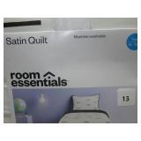 Twin/Twin Extra Long Satin Quilt White/Black - Room Essentials