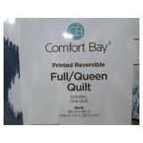 Queen/Full Reversible Printed Quilt 86"x 86" - Comfort Bay