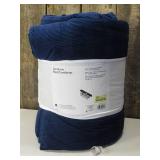 Full/Queen Corduroy Plaid Comforter Navy Blue - Room Essentials