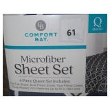 Comfort Bay Microfiber 4 piece Queen Sheet set, Blue