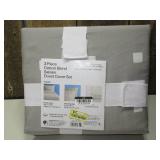 King Cotton Blend Sateen Duvet Cover and Sham Set Light Gray/White Dot