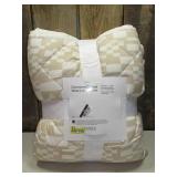 Quilted Wearable blanket White Tan Room Essentials