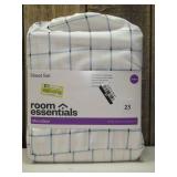 Queen Microfiber Sheet Set Blue Grid - Room Essentials