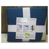 Room Essentials Full/Queen Ivory & Blue Cotton Blend Sateen Duvet & Sham