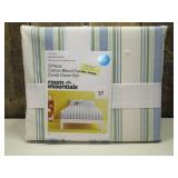 Twin/XL Twin  Cotton Blend Sateen Duvet Cover and Sham Set Ivory/White/Sage Green Striped - Room Essentials