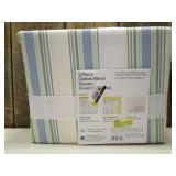 Twin/XL Twin  Cotton Blend Sateen Duvet Cover and Sham Set Ivory/White/Sage Green Striped - Room Essentials