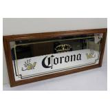 Corona Beer Sign Crown Logo 33"x15" - Framed Wall Art with Gold Trim