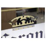 Corona Beer Sign Crown Logo 33"x15" - Framed Wall Art with Gold Trim