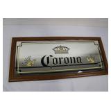 Corona Beer Sign Crown Logo 33"x15" - Framed Wall Art with Gold Trim