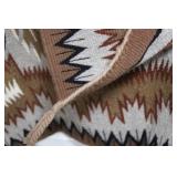 Southwestern Navajo-Style Handwoven Wool Throws & Pillow (Lot of 3)
