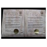 Mohammad Ali and George Foreman Boxing Gloves - Autographed Pair in Display Case with COAs