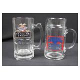 Miller Genuine Draft & Budweiser Beer Steins - Pair
