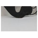 Black Metal Wall Masks - Abstract Pair Sculpture, 41 in W x 26 in H