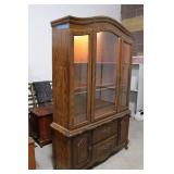 China Cabinet Hutch - Vintage Oak - 4ft W x 6ft H x 16in D