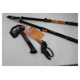 Fiskars 3-Piece Garden Tool Set - Pole Saw, Pruner, Grass Shears & Hatchet