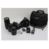 Canon EOS Digital Rebel XTi DSLR Bundle with 18-55mm & 75-300mm Lenses, VIXIA HF M40 Camcorder